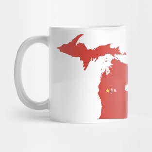 Big Rapids College Michigan Star on map Mug